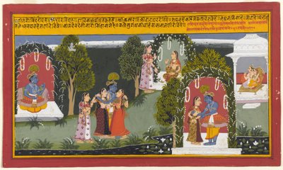 Kama et Rati assistent à la réunion de Krishna et Radha, Page d